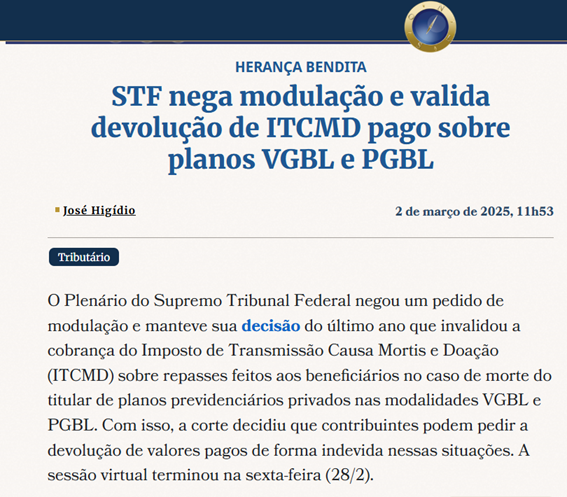 Recuperação de crédito itcmd