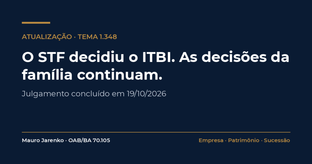 imunidade itbi nas holdings após decisão do stf tema 134